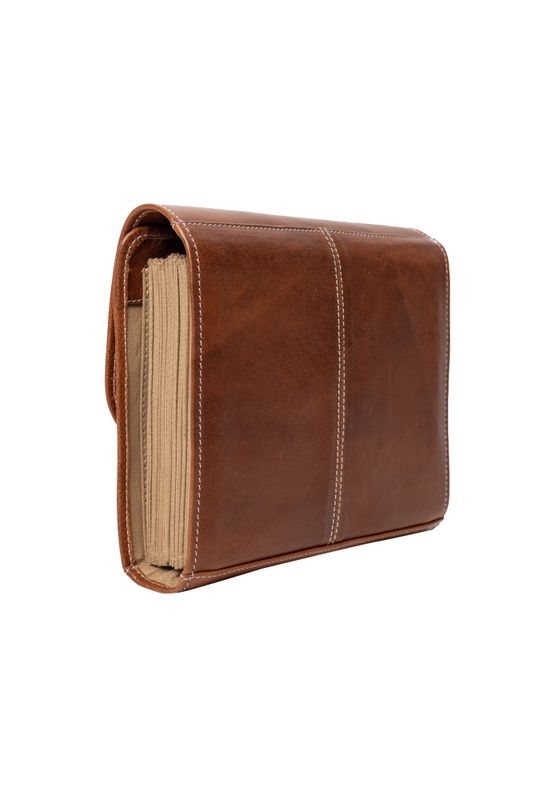 Project 93 – Eksklusiv rundpinneveske i skinn - Walnut/Gold