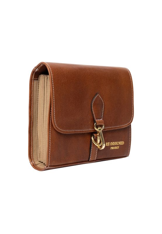 Project 93 – Eksklusiv rundpinneveske i skinn - Walnut/Gold