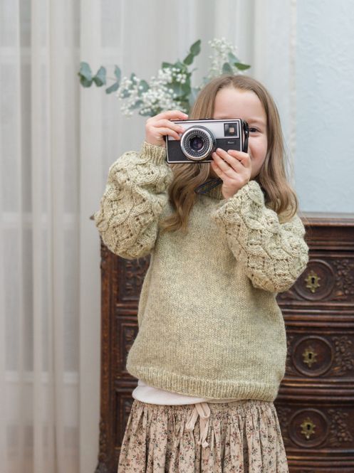 Hovedbilde Bjørk genser i Vidde til barn | Strikkepakke