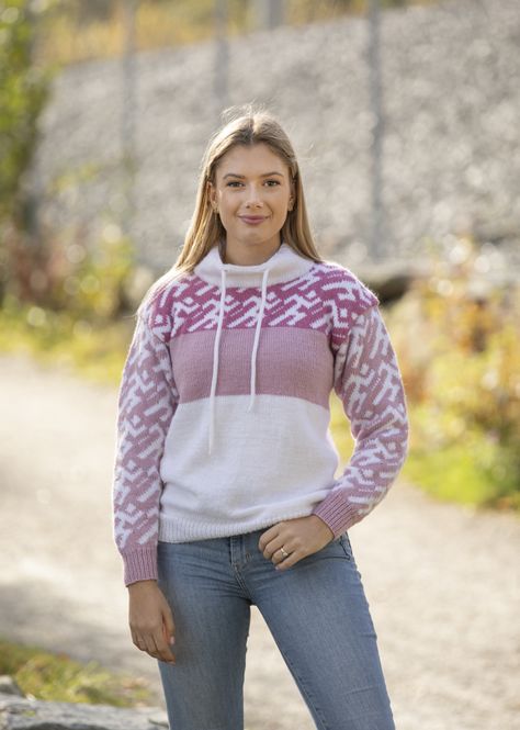 Hovedbilde Jakob-genser i Viking Alpaca Storm (rosa) | Strikkepakke