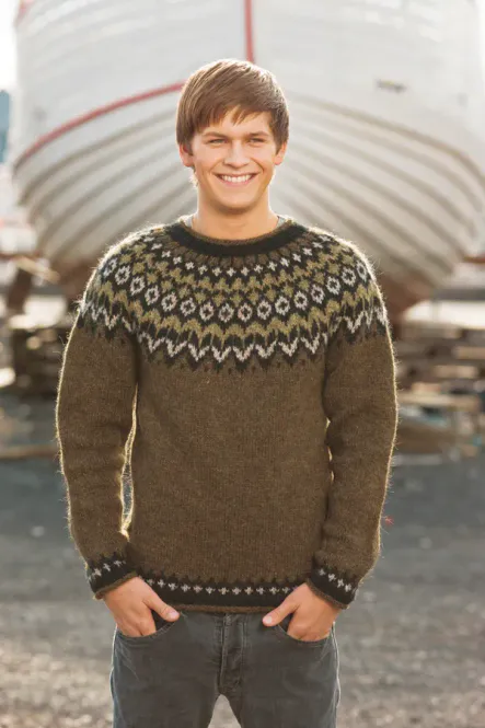 Hovedbilde Riddari i Lettlopi (grønn) | Strikkepakke