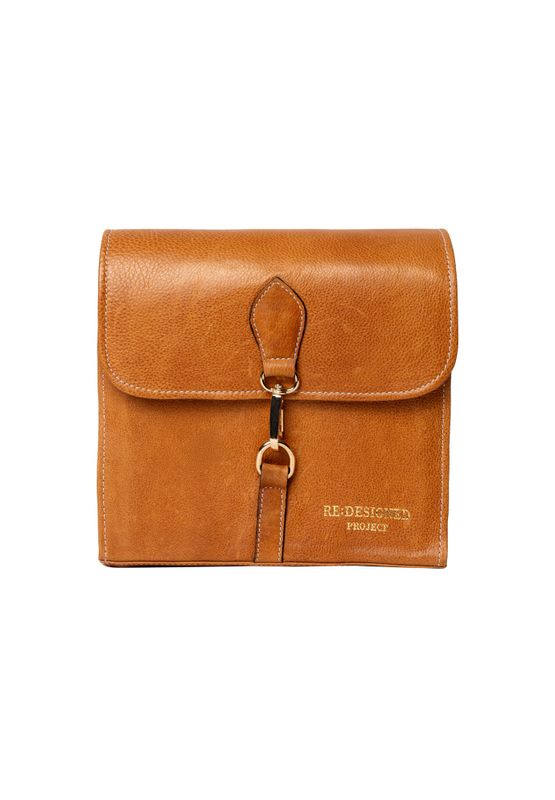 Project 93 – Eksklusiv rundpinneveske i skinn - Burned Tan/Gold